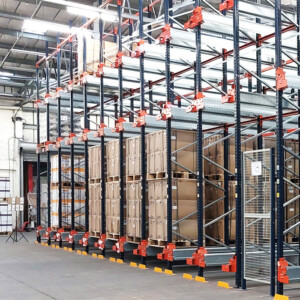 Pallet Shuttle Racking and gated entrance